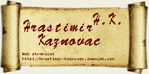 Hrastimir Kaznovac vizit kartica